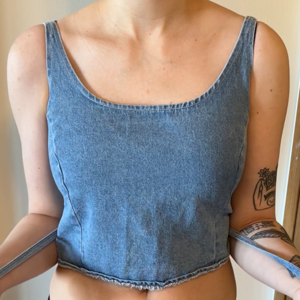 Vintage denim tie around top
